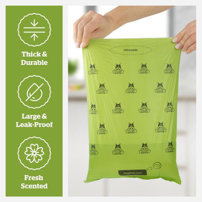 Pogi’s Dog Poo Bags – 750 Bags (50 Rolls) with 2 Dispensers – Biodegradable, Leak-Proof, Extra Strong