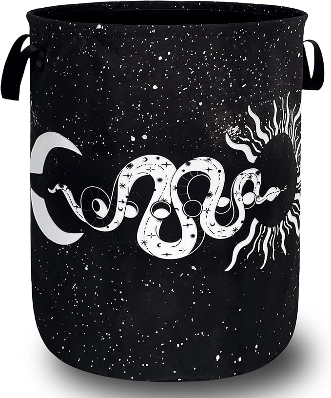 Funny Snakes Laundry Basket Oxford Cloth Sun Starry Sky Moon Laundry Hamper