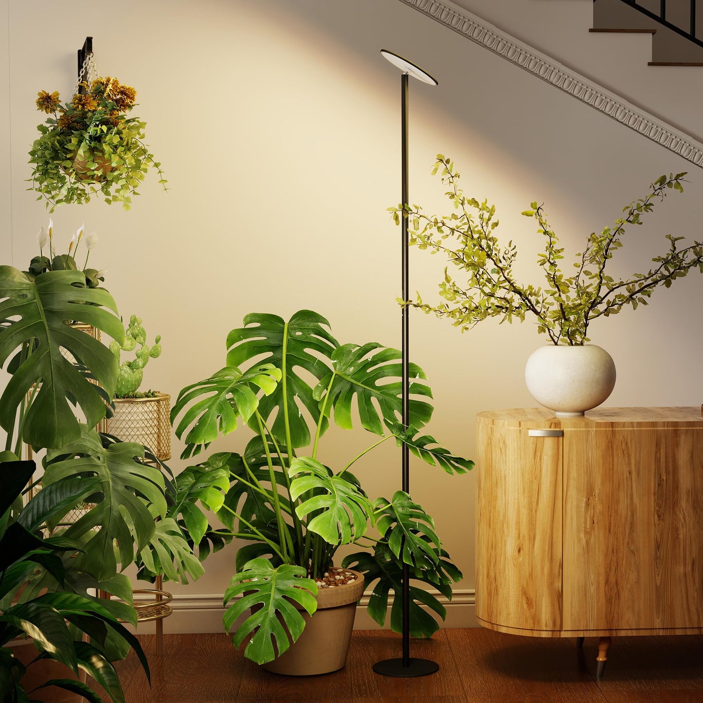 chiphy Grow Lights, 85" Full Spectrum Plant Light for Indoor Plants, 40W Grow Lamp, 10 Dimmable Brightness, Height Adjustable, Ideal for Large Tall Plants