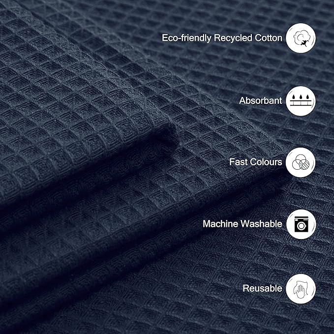 Encasa XO' Waffle Weave Face & Hand Towels – 12"x12", Kitchen & Travel – Small