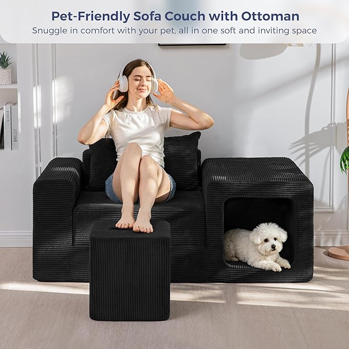 MAXYOYO Folding Sofa Couch, Convertible Floor Sofa