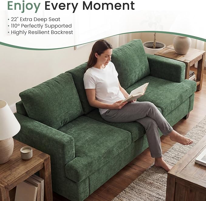 YOUDENOVA Sofa Couch, 3 Piece Set Comfy Sofa, 2 Loveseat & 3 Seater Sofa