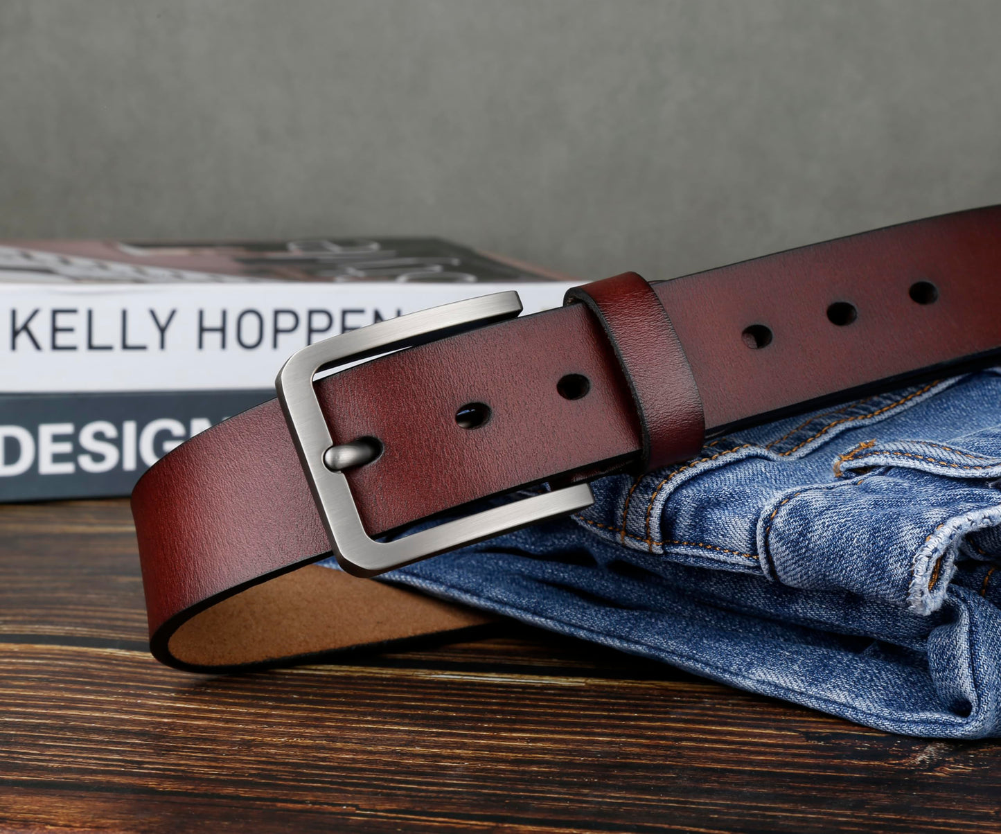 JingHao Mens Belt Big and Tall 30"-65",Genuine Leather Belts for Men,Casual Work Dress Jeans Belt,Black Brown Width 1.45" A18 (58"-60"/ Belt Length 160cm, Coffee)