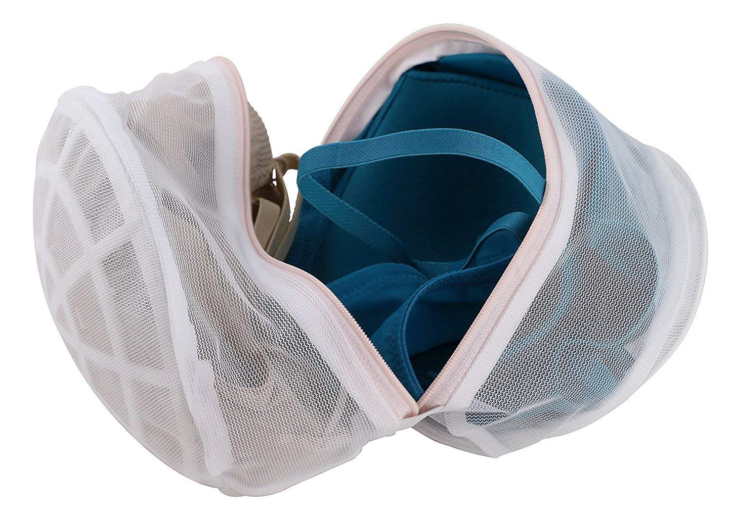 à Linge Science Nest Premium Bra Toiletry Bag for Delicate Nails and Lingerie in White with Pink Trim