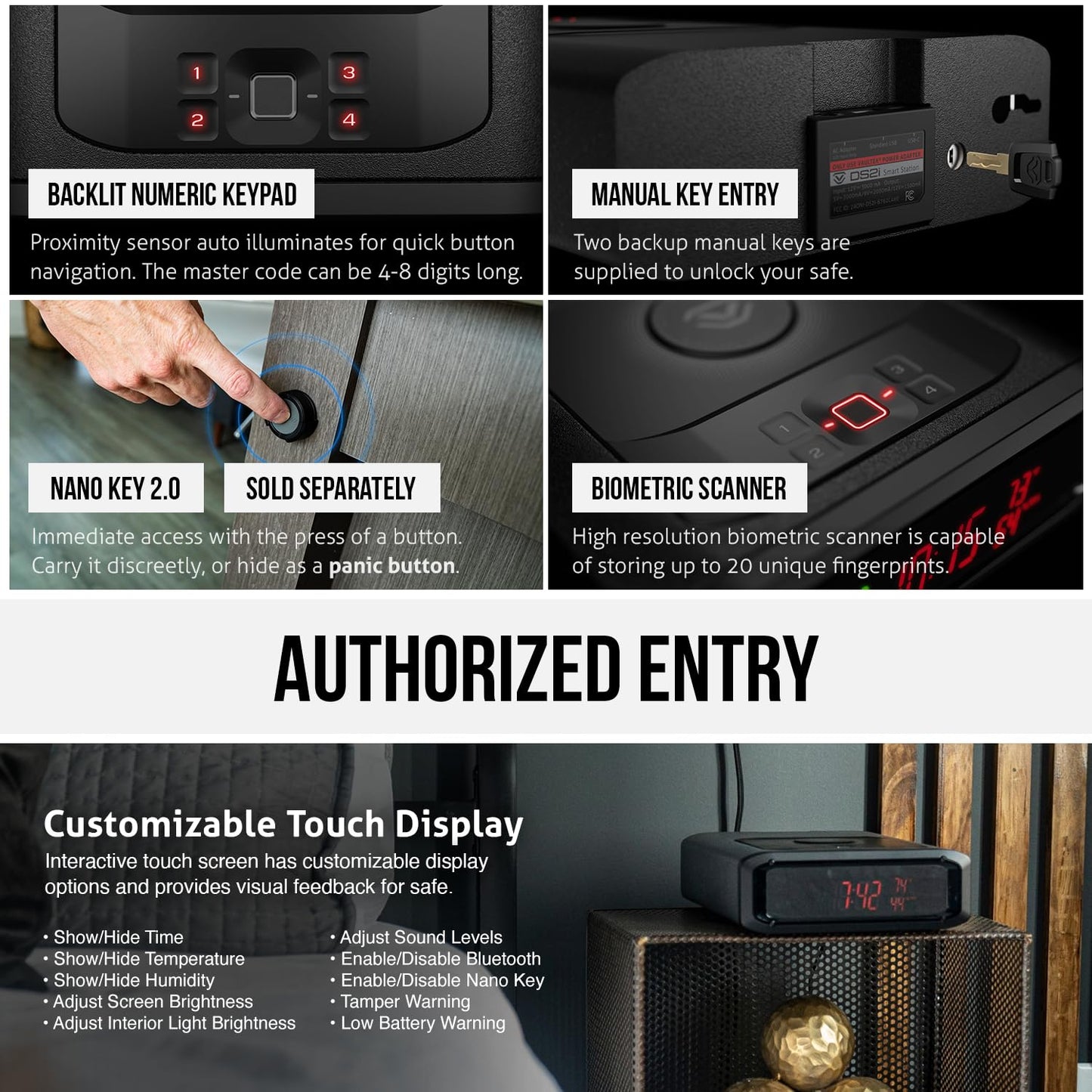 VAULTEK DS2e Smart Station™ Essential Model with Digital Keypad + Auto Open Drawer + Charging Ports