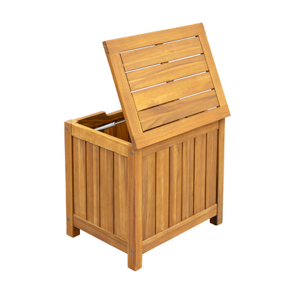 Christopher Knight Home Kensy Acacia Wood Outdoor Storage Box, 30 Gallons Wooden Patio Deck Box, Garden Backyard Tool Storage, Outdoor Storage Container for Patio Furniture Cushion, Teak Finish