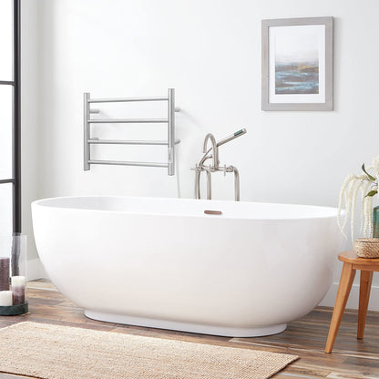 KEG Towel Warmer 8 Bars for Bathroom Freestanding or Wall Mounted Bath Towel Heater Plug-in with Built-in Timer Silver