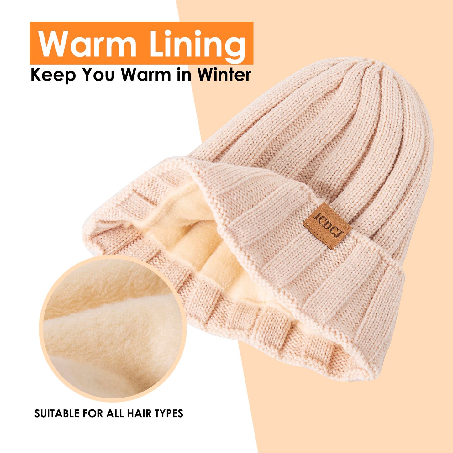 Womens Winter Beanie Warm Hat Touchscreen Gloves Set with Fleece Lined Skull Caps Gifts for Women Men