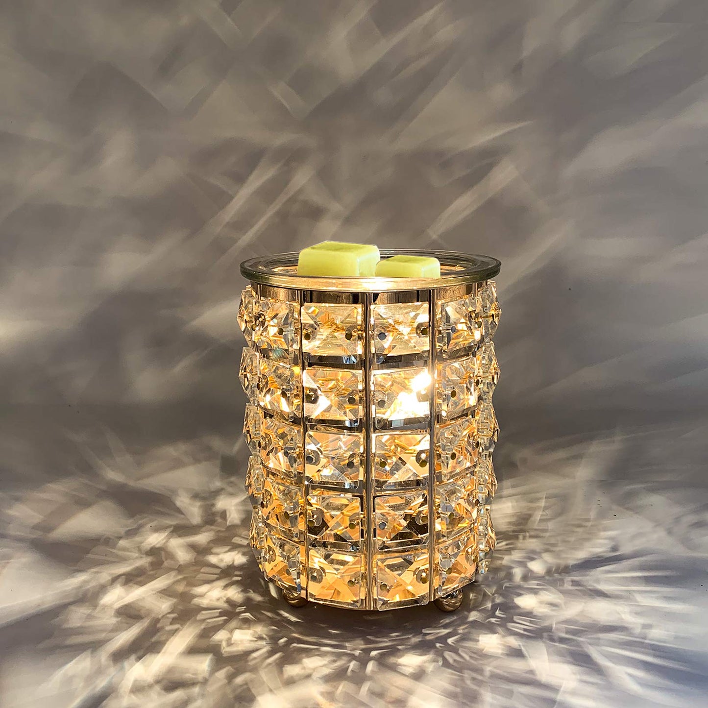 Wrought Iron Crystal Wax Melt Warmer Electric Oil Burner Wax Melt for Home, Kitchen, Living Room, Bedroom, SPA(Golden)?-
