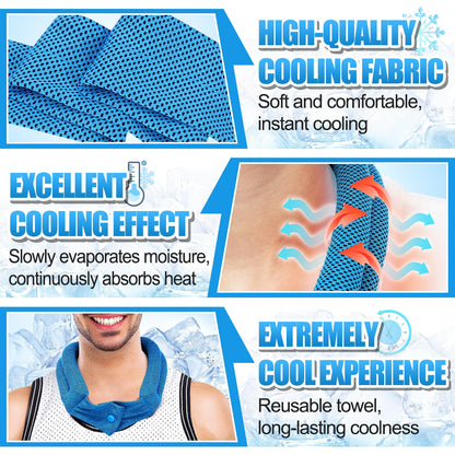 3 Pcs Cooling Neck Wraps - Cooling Towels with Ice Polymer, Soft Breathable Neck Coolers for Summer Heat Sports Gym Workout Men Women Gifts