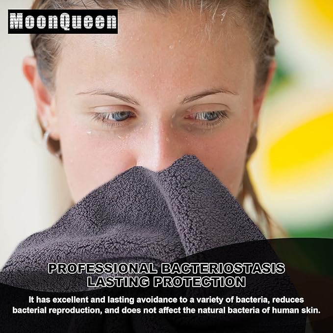MOONQUEEN Microfiber Facial Cloths Fast Drying Washcloth 12 Pack