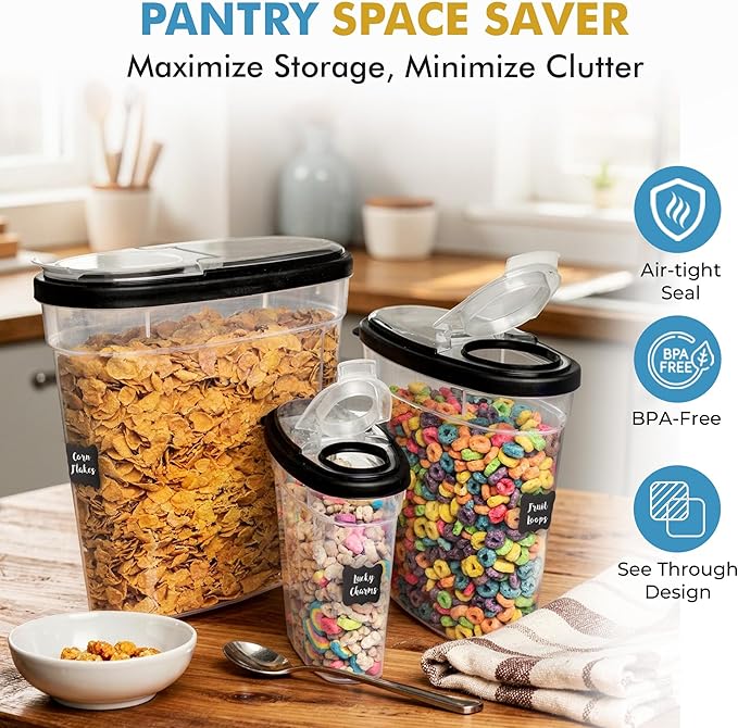 Shazo 3 PC Cereal Container Storage Set