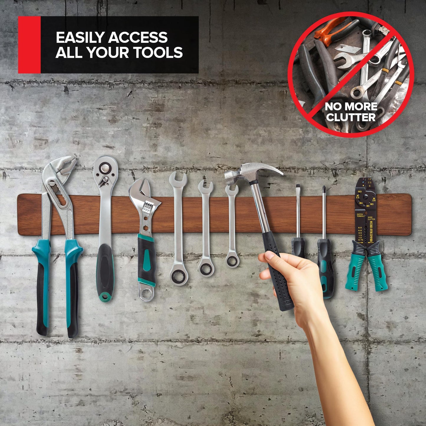 Modern Innovations 12 Inch Stainless Steel Magnetic Knife Bar with Multipurpose Use as Knife Holder, Knife Rack, Knife Strip, Kitchen Utensil Holder, Tool Holder, Art Supply Organizer, Home Organizer