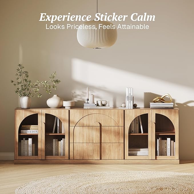 BELLEZE 3-Piece Modular Sideboard Cabinet Freely Configurable, Modern Wood