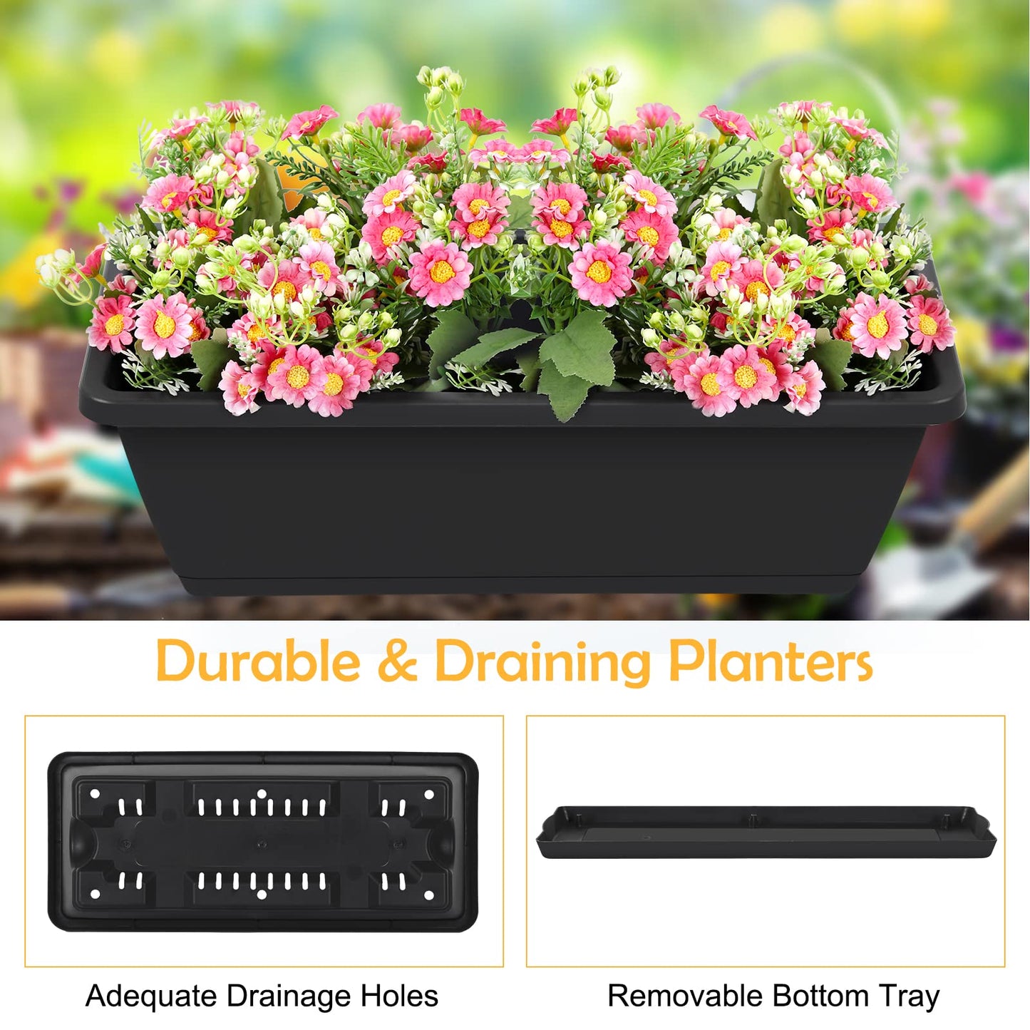 OYEAL Raised Garden Bed 4 Tier Vertical Garden Planters Indoor Outdoor Raised Planter Box with Legs Elevated Herb Garden Planter for Flowers Vegetables Plants, Black