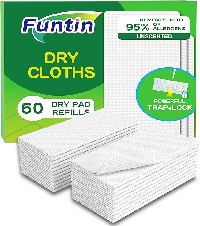 Funtin Thickened Mop Pads for Swiffer Sweeper, Unscented Disposable Mopping