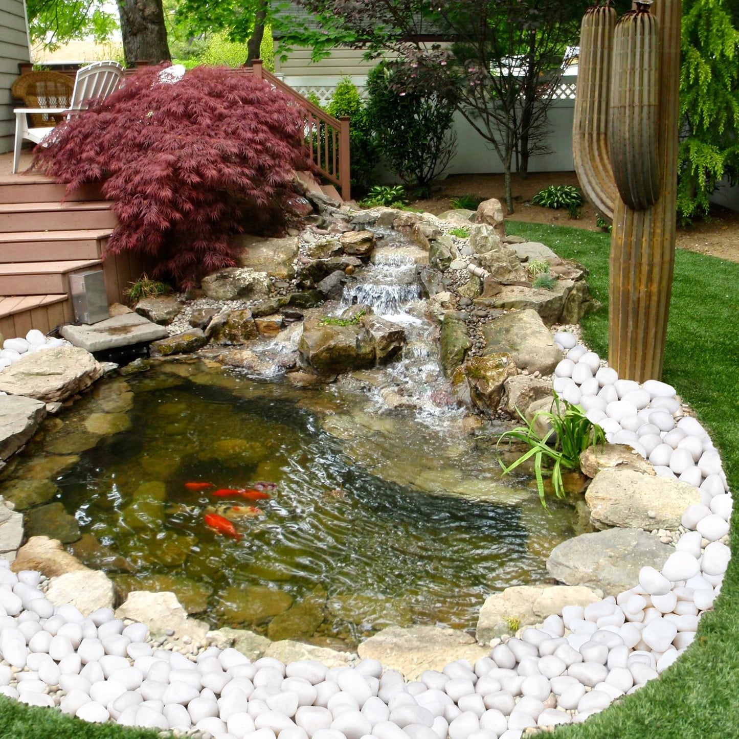 Pulovin 20 lbs White Rocks for Landscaping, 2-3 Inch Large White Rocks for Plants, Decorative Polished Stones for Garden, Walkways, Yard, Plants Pots, Vases, Crafts