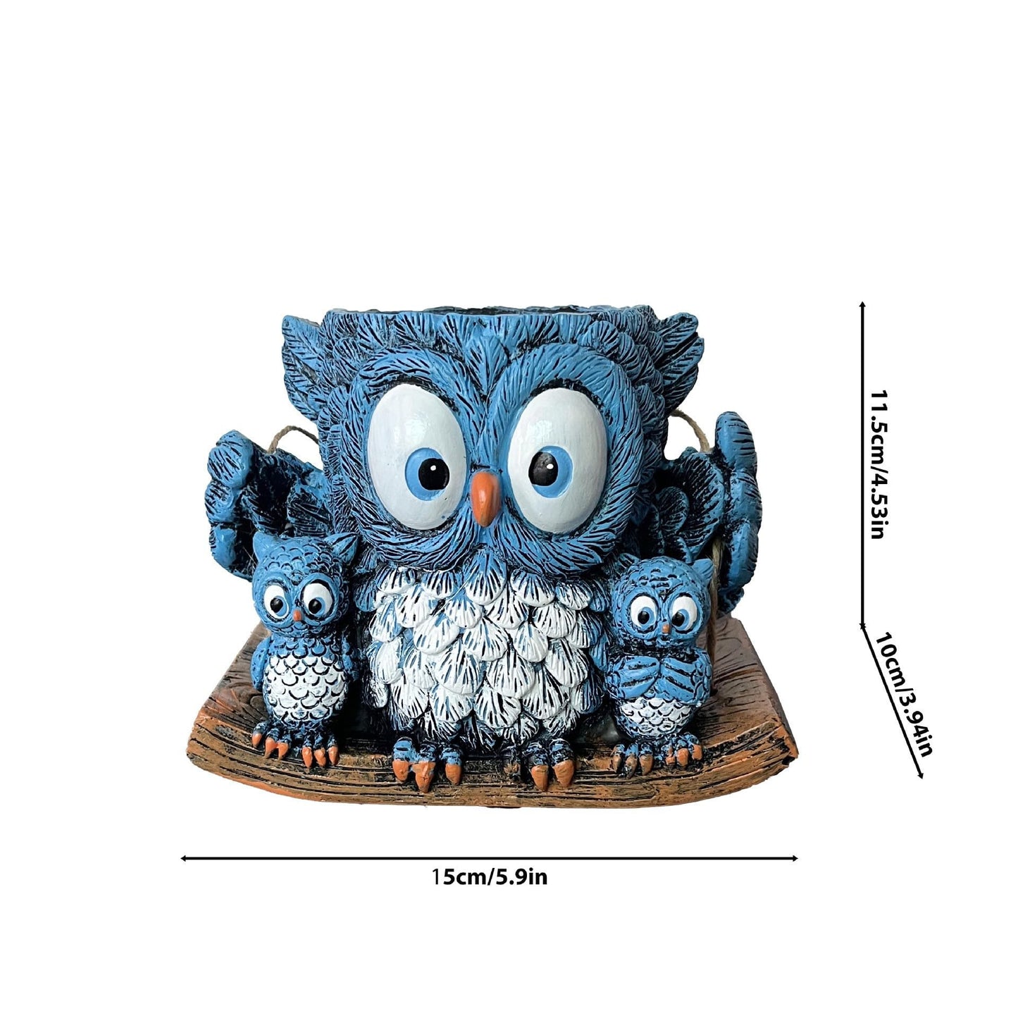 5.9 * 4.53 * 3.94inch New Owl Hanging Planters Owl Hanging Flowerpots Succulent Decorative Gifts (Owl Flower Pot)
