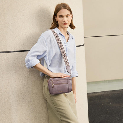 Telena Small Crossbody Bags For Women Vegan Leather Crossbody Purse With Adjustable Wide Strap For Daily Life