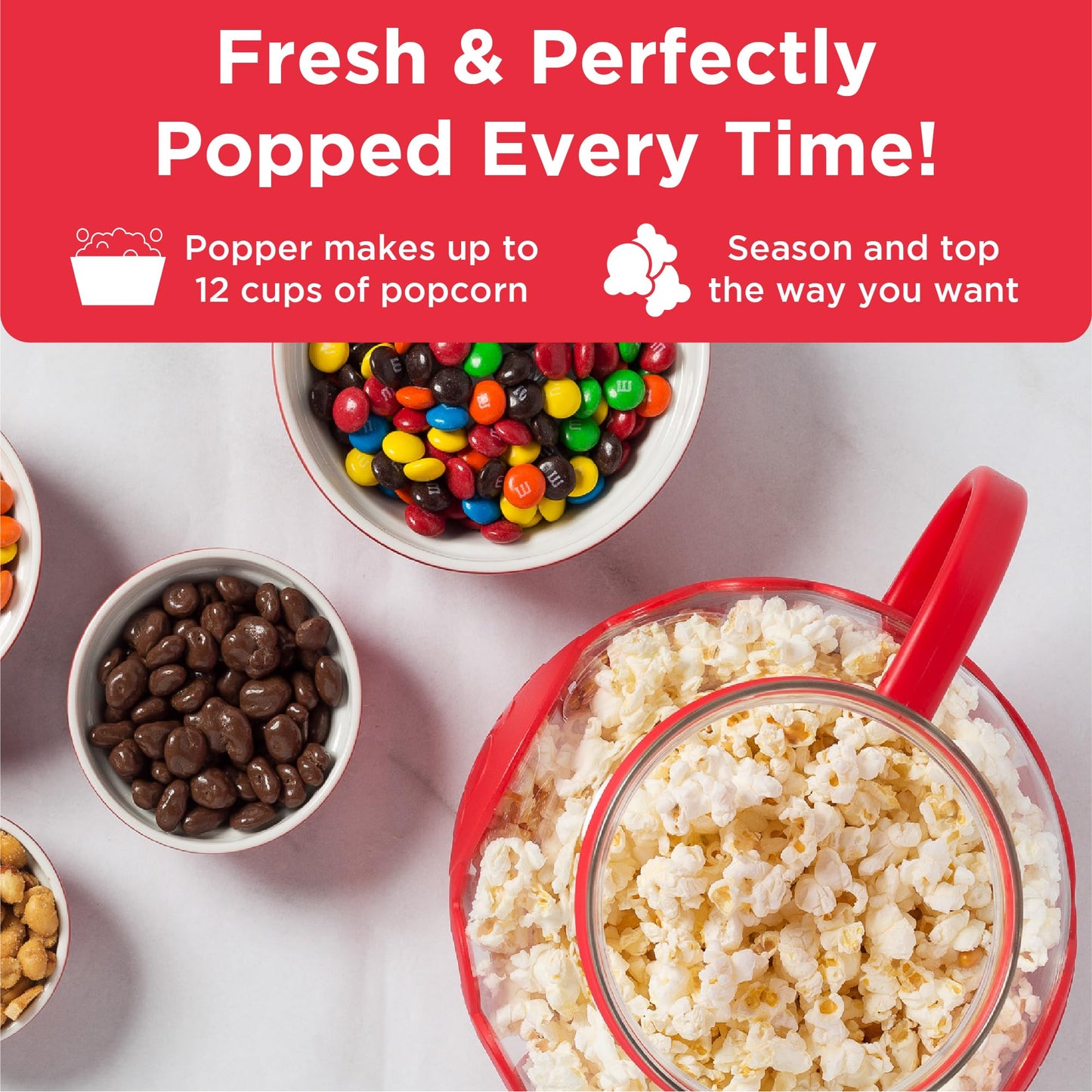 Ecolution Patented Micro-Pop Microwave Popcorn Popper with Temperature Safe Glass, 3-in-1 Lid Measures Kernels and Melts Butter, Made Without BPA, Dishwasher Safe, 3-Quart, Aqua