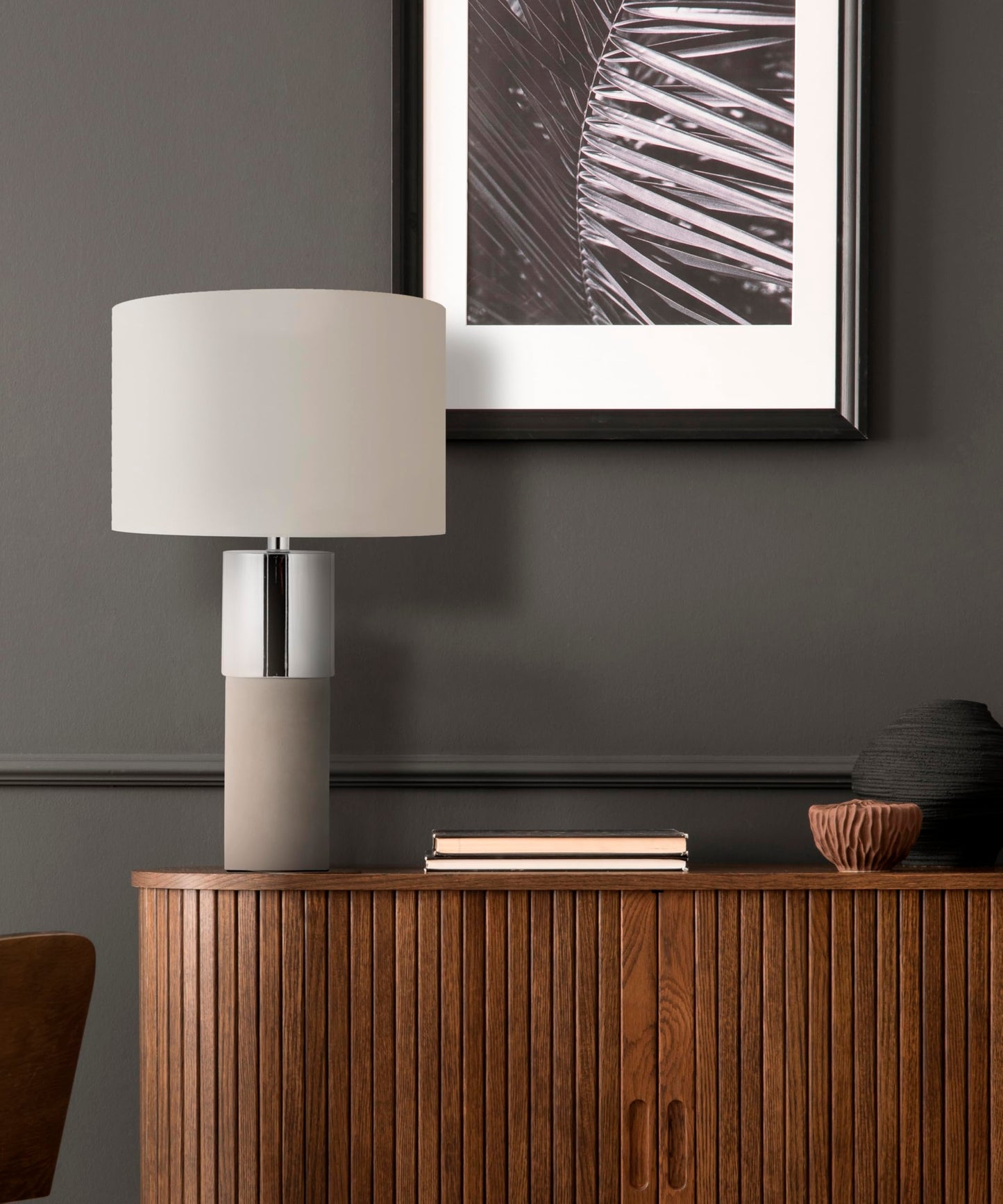 HarvestLand 22” Sole Cement Table Lamp – Table Lamps for Living Room & Bedside Lamps, Modern Stone Bedroom Lamp for Nightstand, Large Living Room Lamp Home Decor