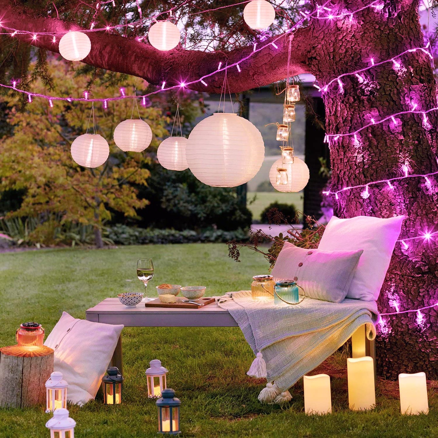 JMEXSUSS 66 Ft Connectable Pink Lights for Room Decor, 200 LED Pink String Fairy Christmas Lights Clear Wire Plug in for Bedroom Indoor Outdoor Girl's Room Home Anniversary Birthday