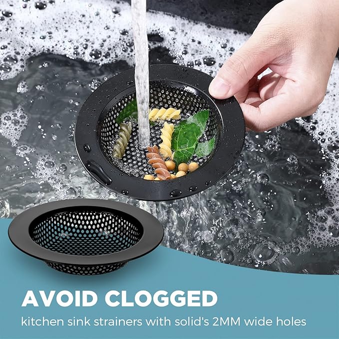 Mudder 3 Pcs Kitchen Sink Drain Strainer and Stopper Stainless Steel Garbage