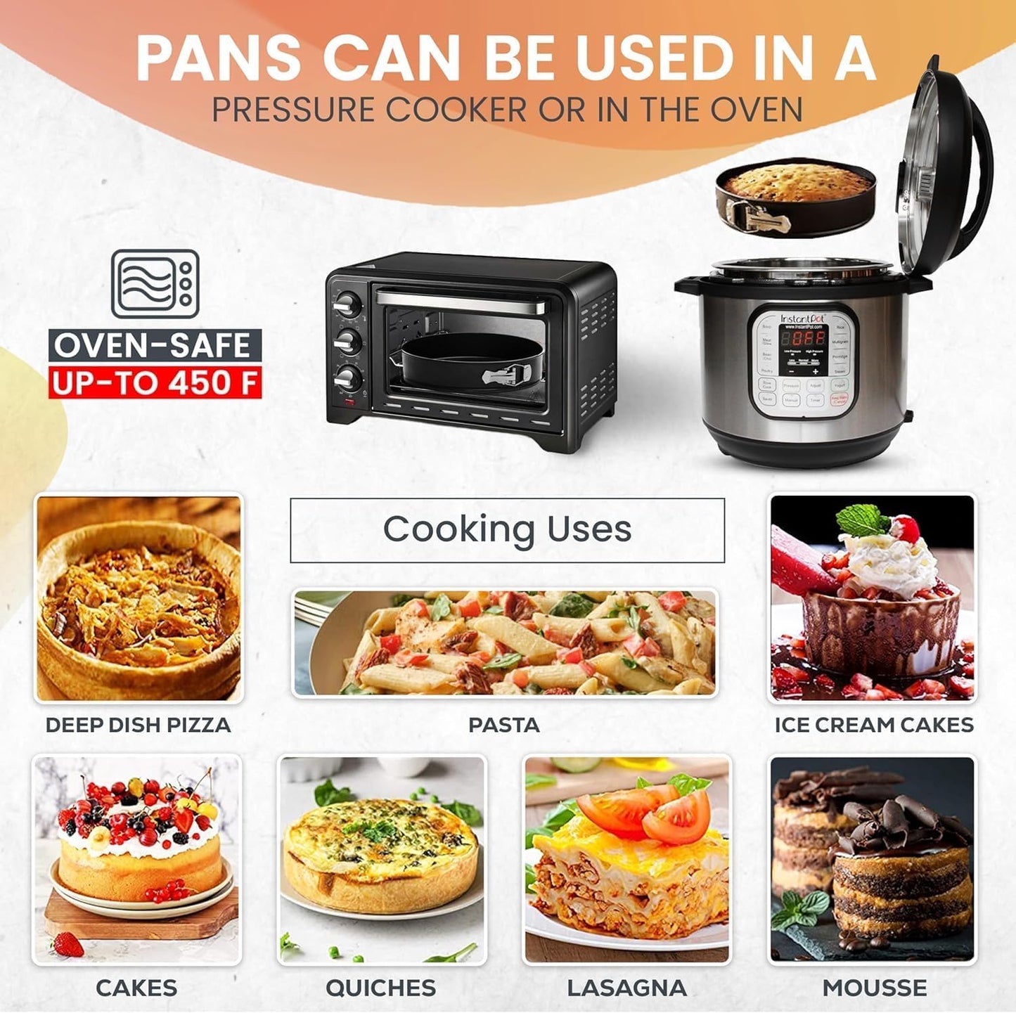 RFAQK Cake Tins for Baking 100 Pcs Springform Cake Tins Kit Includes 3 Round Non-Stick Cake Pan (4,7,9 inches Baking Tins)-Piping Bags and Nozzles-Leveler–Leak Proof Cheesecake Tin-Bakeware & EBook…