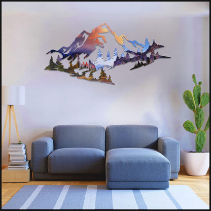 METALPLEX Yosemite Basin Mountain Range View Metal Wall Art – Aluminum Wall Decor with Matte Finish – Fade, Water and Scratch Resistant, Nature Landscape Artwork for Indoor Use – Large 47"x22"