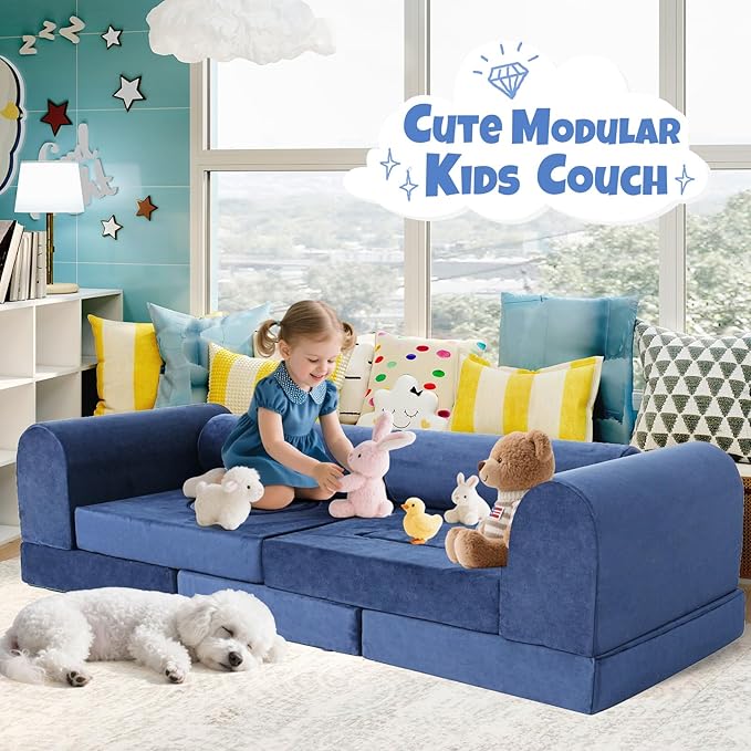 Modular Kids Play Sofa Multifunctional Kids Sofa Convertible Foam Floor Mat