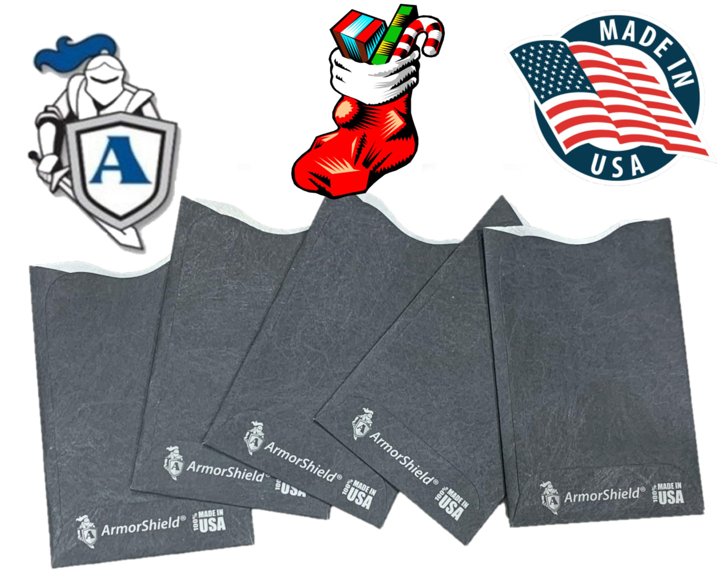 Semper Paratus Gear TYVEK RFID Blocking Credit Card Sleeves Protectors | 100% MADE IN USA - For Travel wallet, pocket or purse. Safeguard against identity theft (GRAY-5PACK)