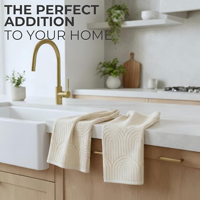 KIBAGA Decorative Hand Towels for Your Bathroom Or Kitchen – Luxurious Set of 2