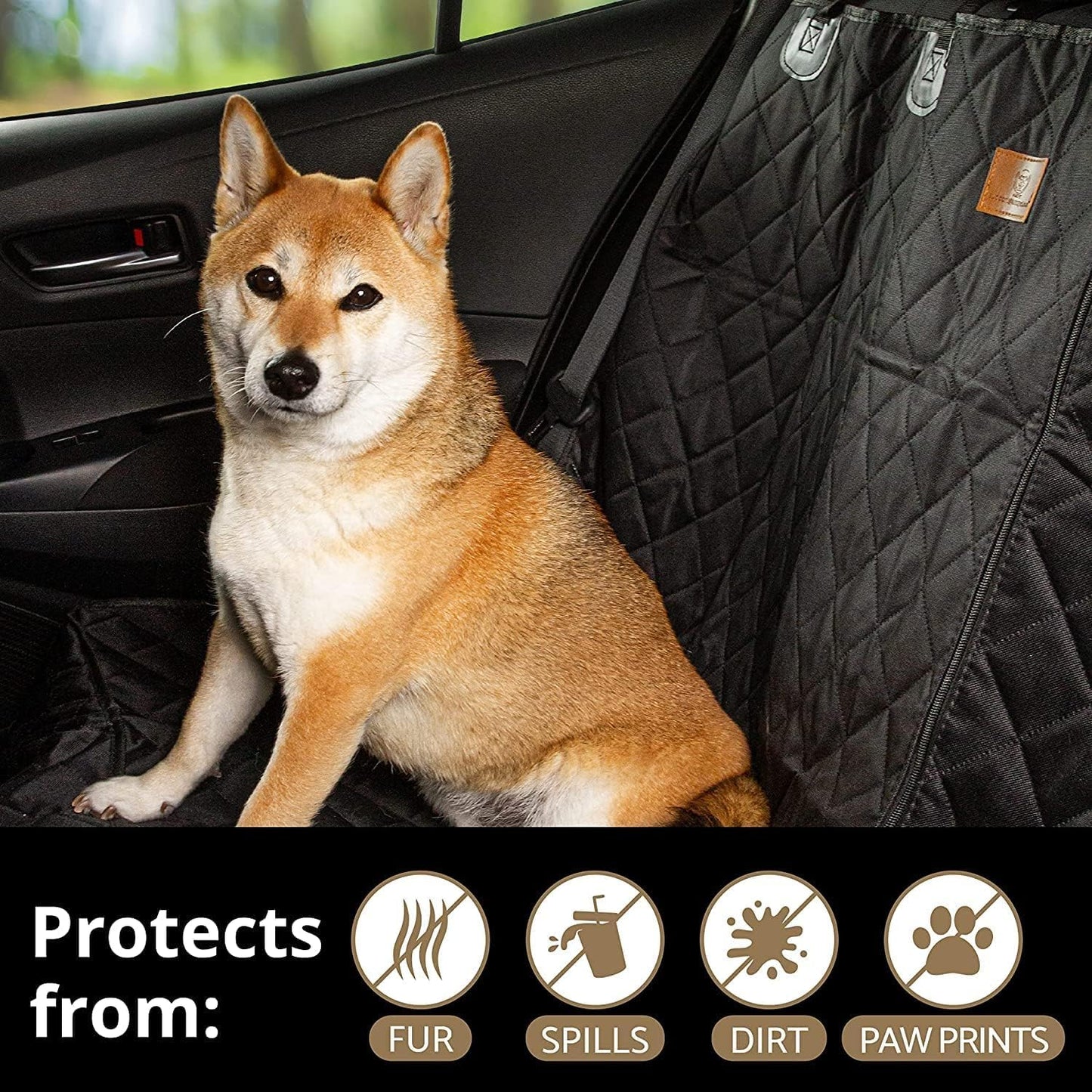 AMZPET Dog Car Seat Cover (Compact: 122 cm) - Waterproof - Non-slip & Scratch Proof - Durable - 56 x 45 x 122 cm