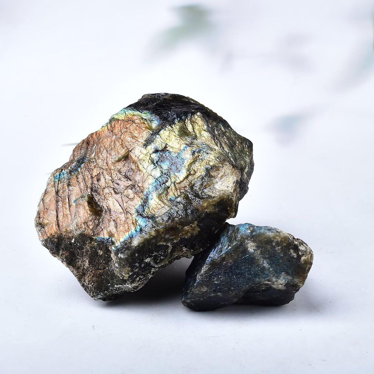 FZBHRO Raw Labradorite Stone Blue Rough Labradorite Rock Healing Crystal and Stone for Tumbling Meditation 0.8-1.3 Pound