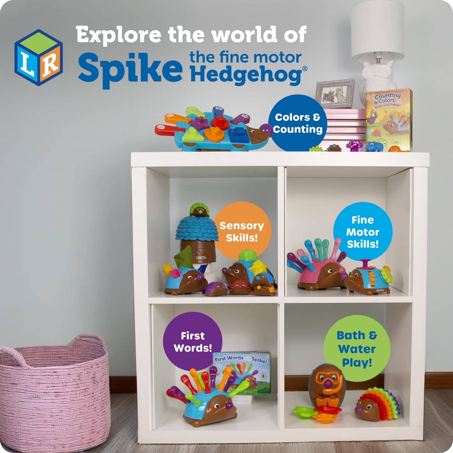 Learning Resources Spike The Fine Motor Hedgehog - Toddler Montessori Toys, Stacking Shape, Gifts For Boys And Girls, Sorting And Matching Skill Activities, Educational Games, Kindergarten