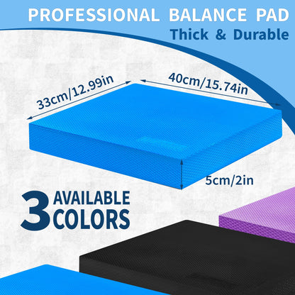 OiZenhio Professional Foam Balance Pad 15.8 x 13.2 x 2 inch, Large Balance Pads for Physical Therapy, Foam Balance Board for Rehabilitation Stability Workout Knee and Ankle Exercise Strength Training