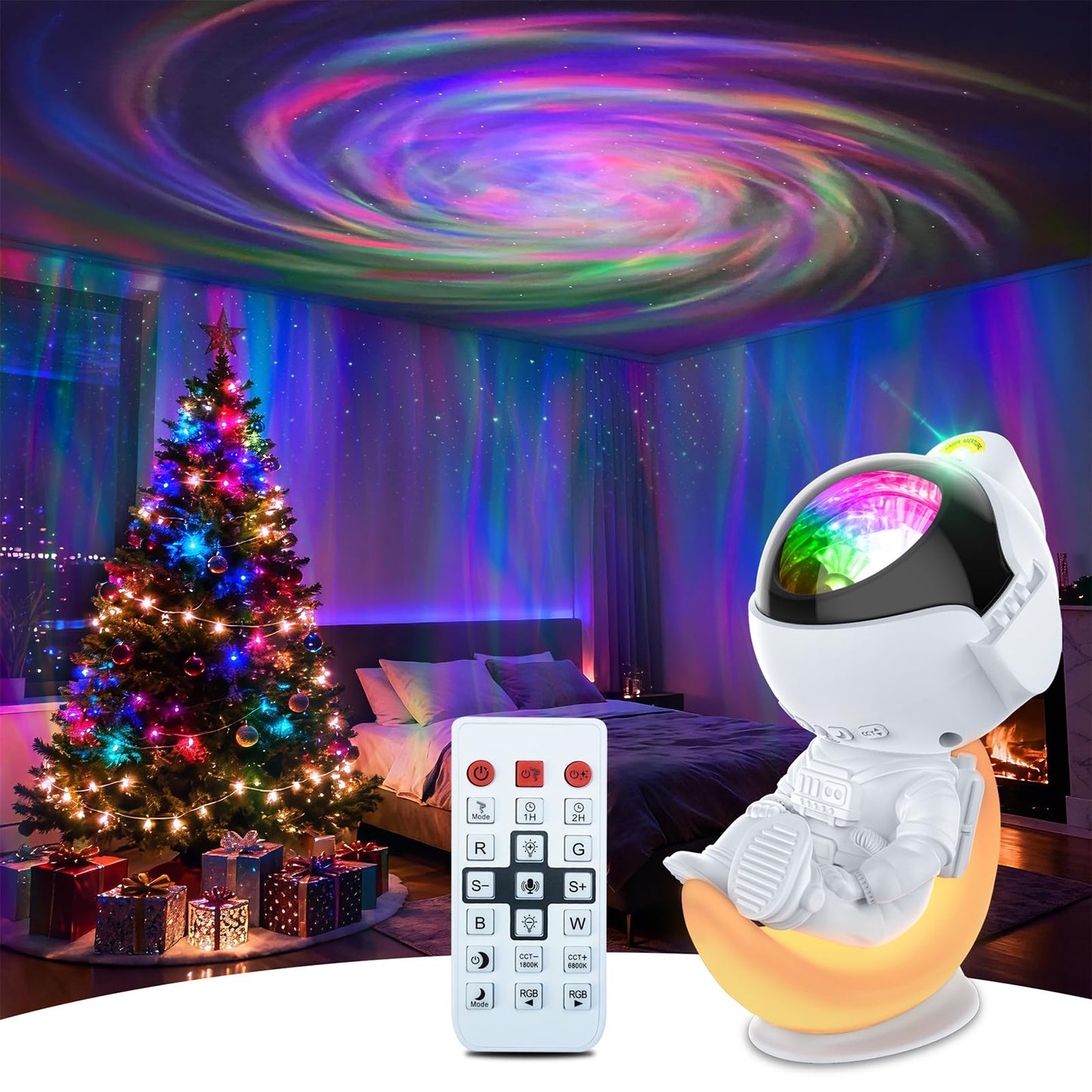Rossetta Astronaut Galaxy Projector, Star Lights for Bedroom, Night Light Projectors with Timer and Remote, Kids Adults Room Decor Aesthetic, Gifts for Christmas, Birthdays