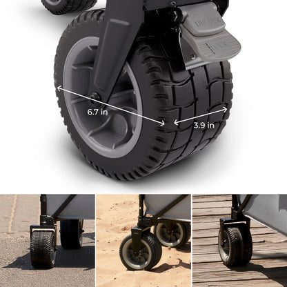 Kinderkraft ROLLSTER, Foldable Wagon, 220 lbs Load Capacity, 34 Gallon Capacity, Sturdy Steel Frame, Oxford 600D Fabric, Large All-Terrain Wheels, Telescopic Handle, Compact, Easy to Transport, Black