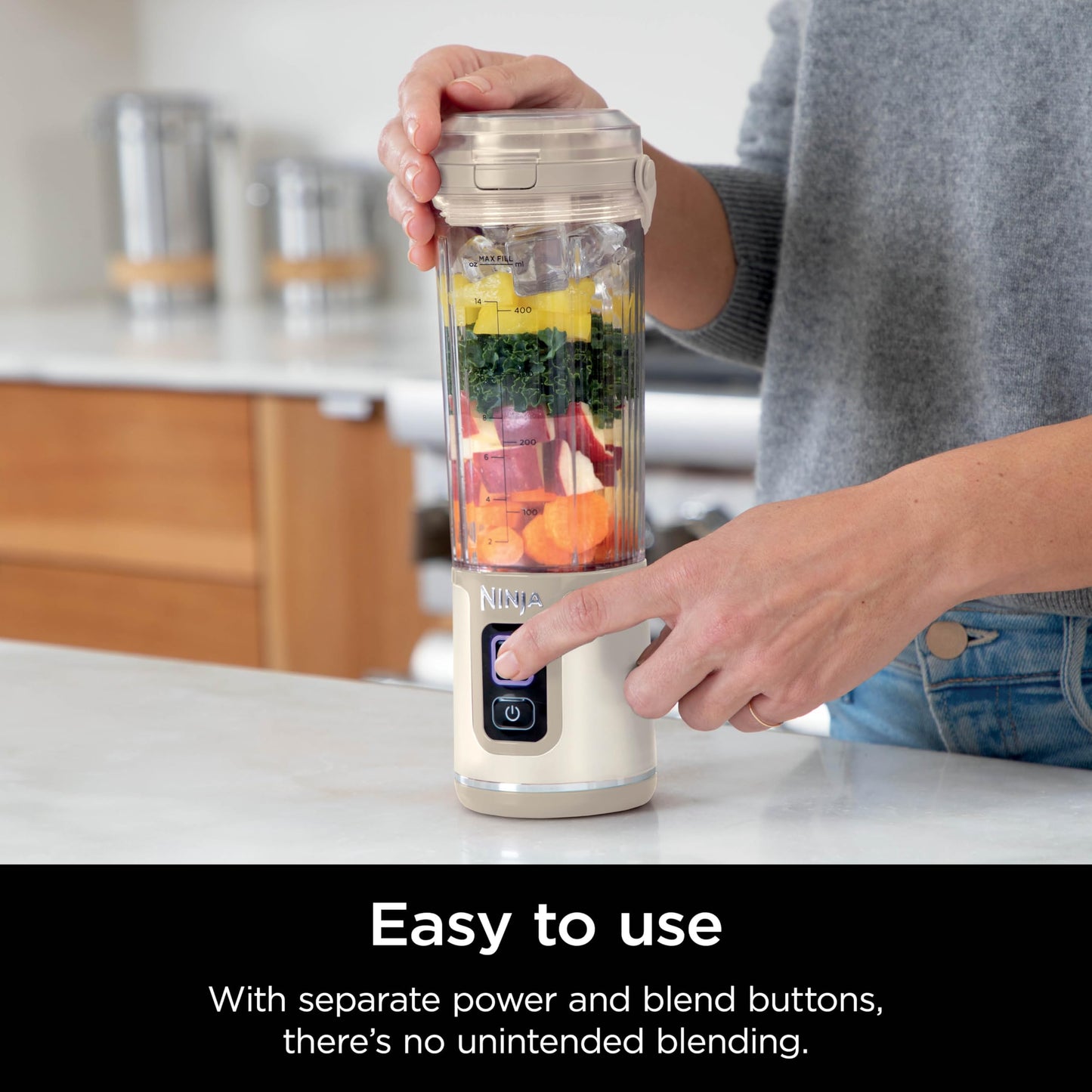 Ninja BC151BK Blast Portable Blender, Cordless, 18oz. Vessel, Personal Blender-for Shakes & Smoothies, BPA Free, Leakproof-Lid & Sip Spout, USB-C Rechargeable, Dishwasher Safe Parts, Black