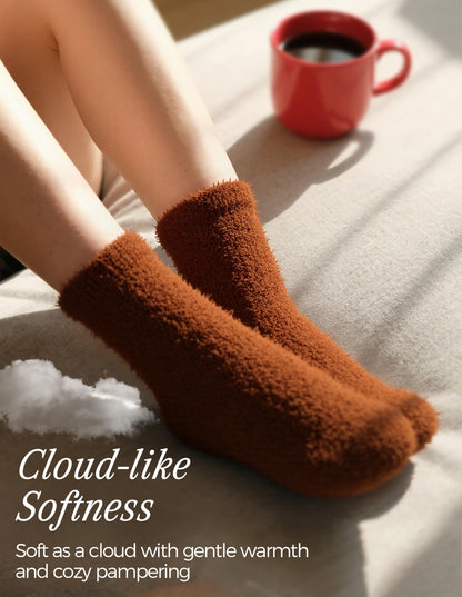 TEHOOK Warm & Cozy Valentines Gifts for Women, Fluffy Fuzzy Plush Sleeping Slipper Socks - Soft Warm Fabric