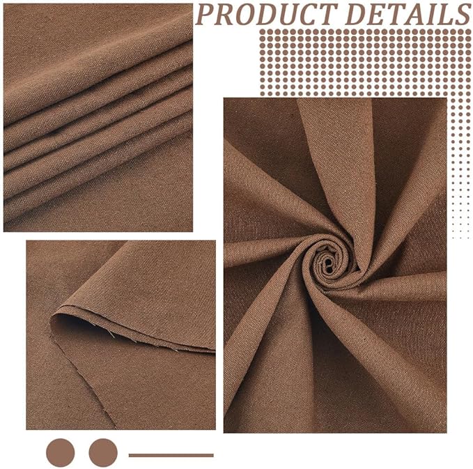 59 Inch Dark Brown Quilting Linen Type Cloth Fabric by The Yard Blend Solid