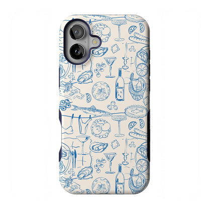 Casely iPhone 16 Plus Case | Blue Stripes | Sunday Best | Compatible with MagSafe | Bold Protective Design