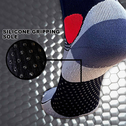 Pure Athlete Lifting Socks- Weightlifting Shin Guards, Deadlift Protector Compression Sock for Cross Training & Weightlift (Black/Grey, X-Large)