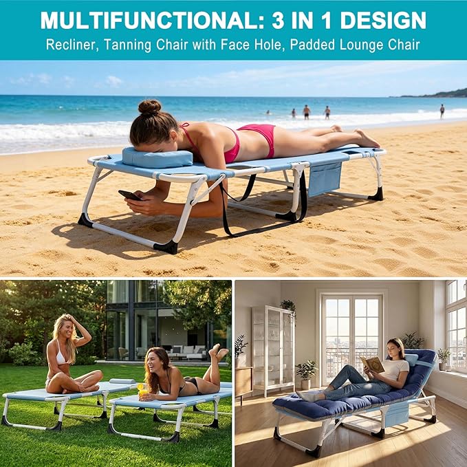 ABORON 3 in 1 Sun Tanning Chair Oversized