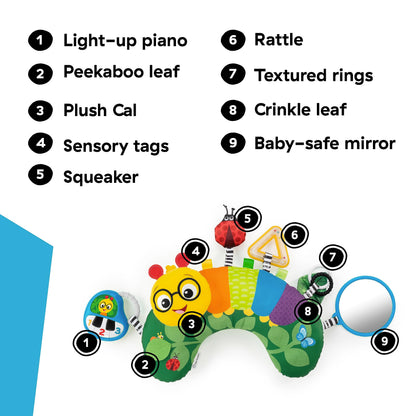 Baby Einstein, Cal-a-Pillow, Tummy Time Activity Pillow, Multisensory, Cal The Caterpillar, Ages 0+ Months