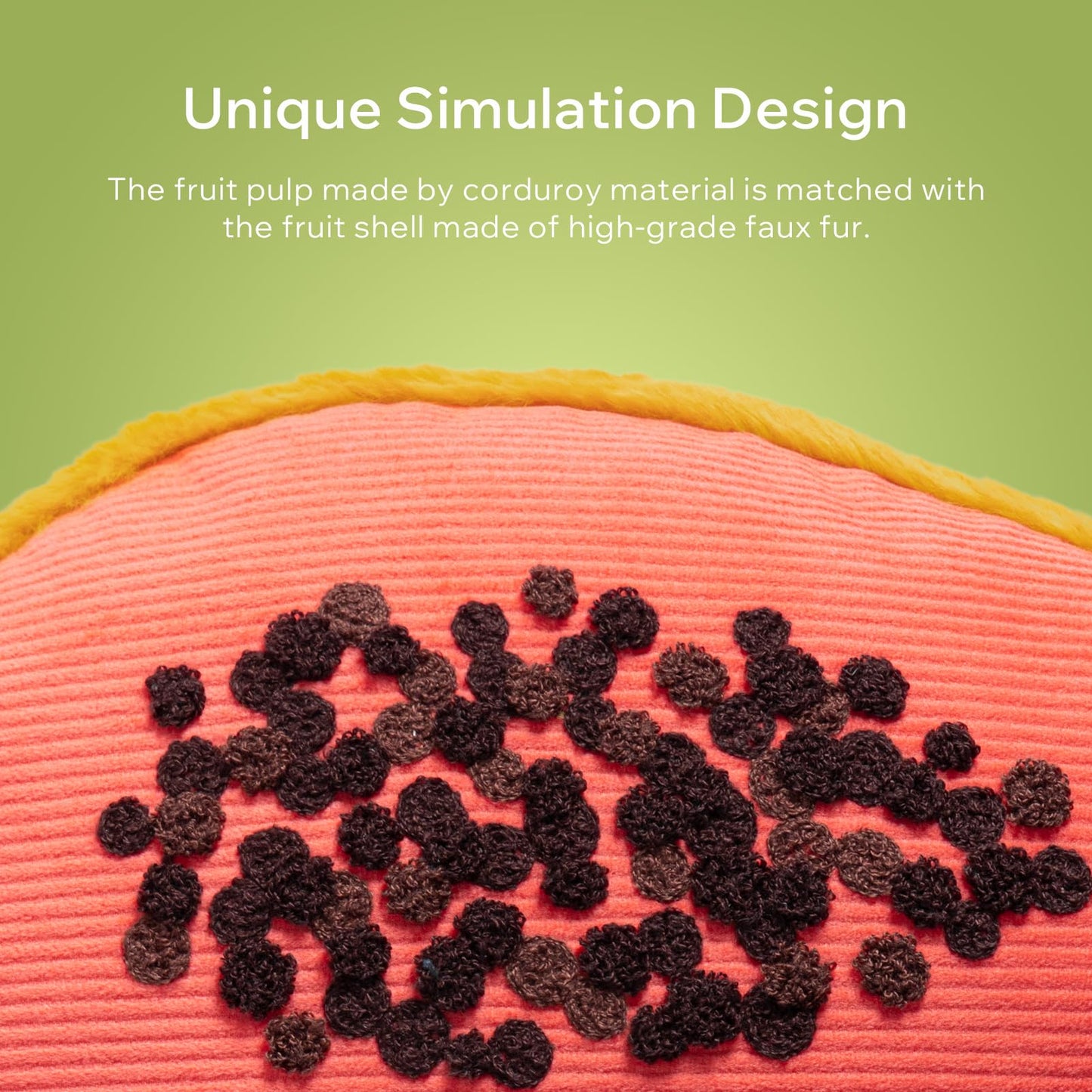 Phantoscope Papaya Shaped Throw Pillow, Fruit Themed Cushion for Couch, Bed and Chair, Pink, 10 x 15 inches