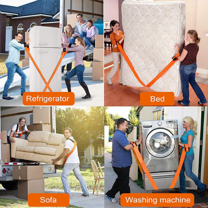 Lifting Straps for Movers, ZIZINET Moving Strap Load Capacity 150 kg for Heavy Objects, Goods, Furniture, 2 pcs Moving Lifting Straps with Bonus 2 Pair Gloves