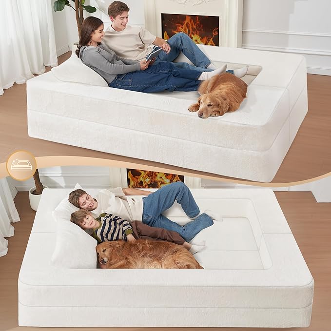Futon Sofa Bed with Pillow, 3-in-1 Sleeper Sofa Bed with Removable Cover