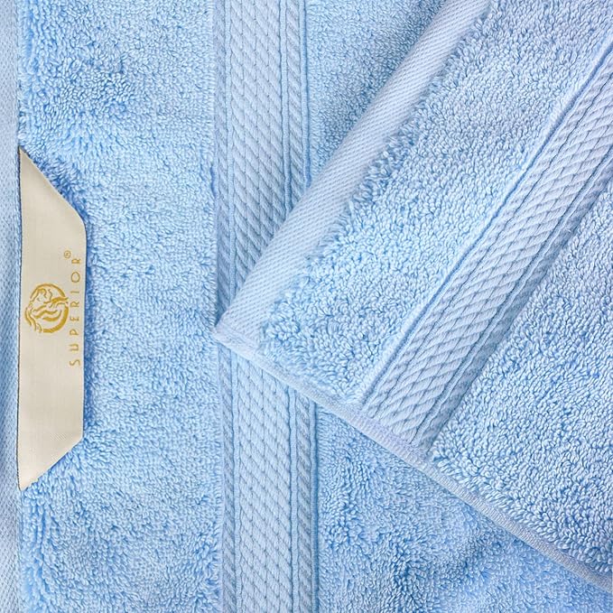 SUPERIOR Egyptian Cotton Pile 8 Piece Towel Set, Includes 2 Bath, 2 Hand