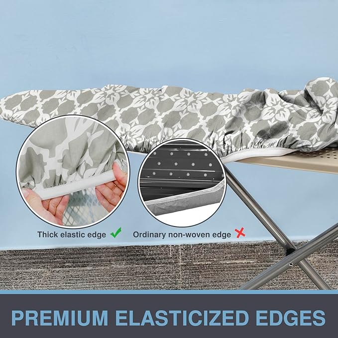 Ironing Board Cover and Pad, Thick Padding, Elastic Edge, Silicone Coated